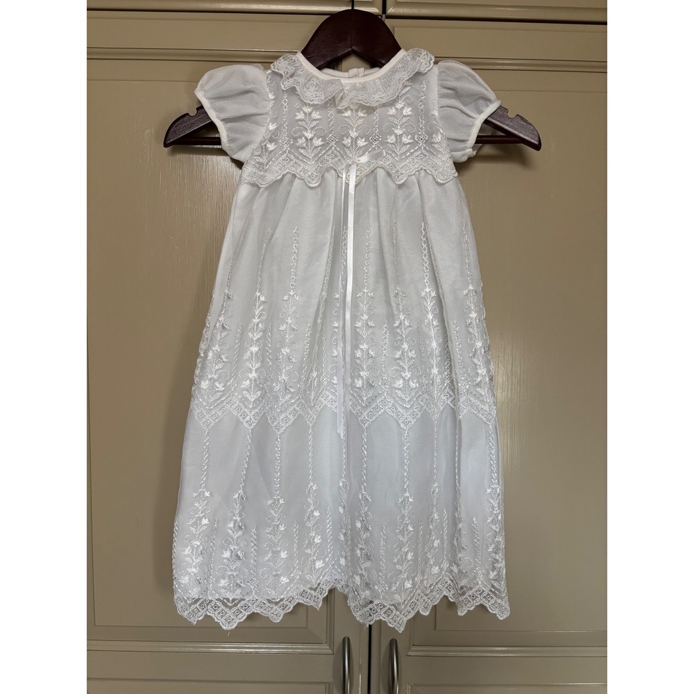 White Embroidered Formal Girls Dress